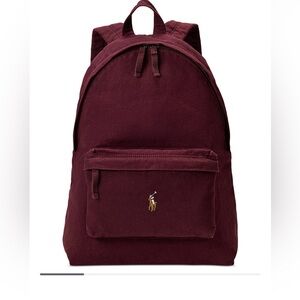 NWT Authentic Polo Ralph Lauren Canvas Backpack Harvard Wine